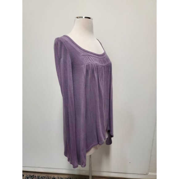 Free People We The Free Womens Purple Love Valley Ribbed Long Sleeve Top Size S - Picture 3 of 8